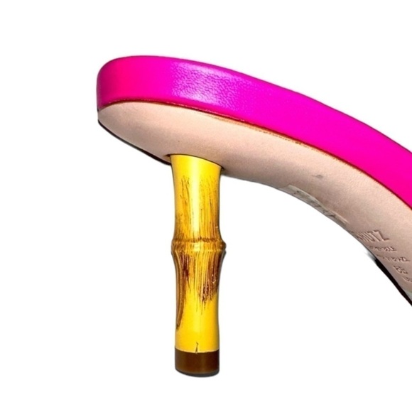 Schutz Dileni Bamboo Heel‎ Sandals Pink 8 B - Picture 3 of 9